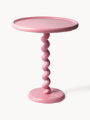 Twister Yuvarlak Yan Sehpa Toz Boyalı Alüminyum Pudra Pembe