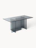 Anouk Modern Cam Yemek Masası 180x90 cm Şık Tasarım