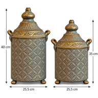 Provence Kapaklı Metal Dekoratif Kavanoz