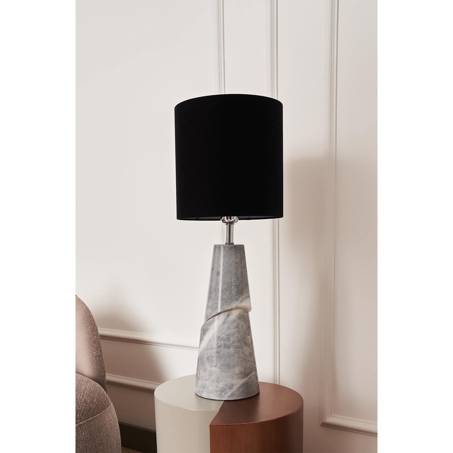 Iconic Gri Konik Mermer Abajur-Abajur-Decholz-NowShopFun