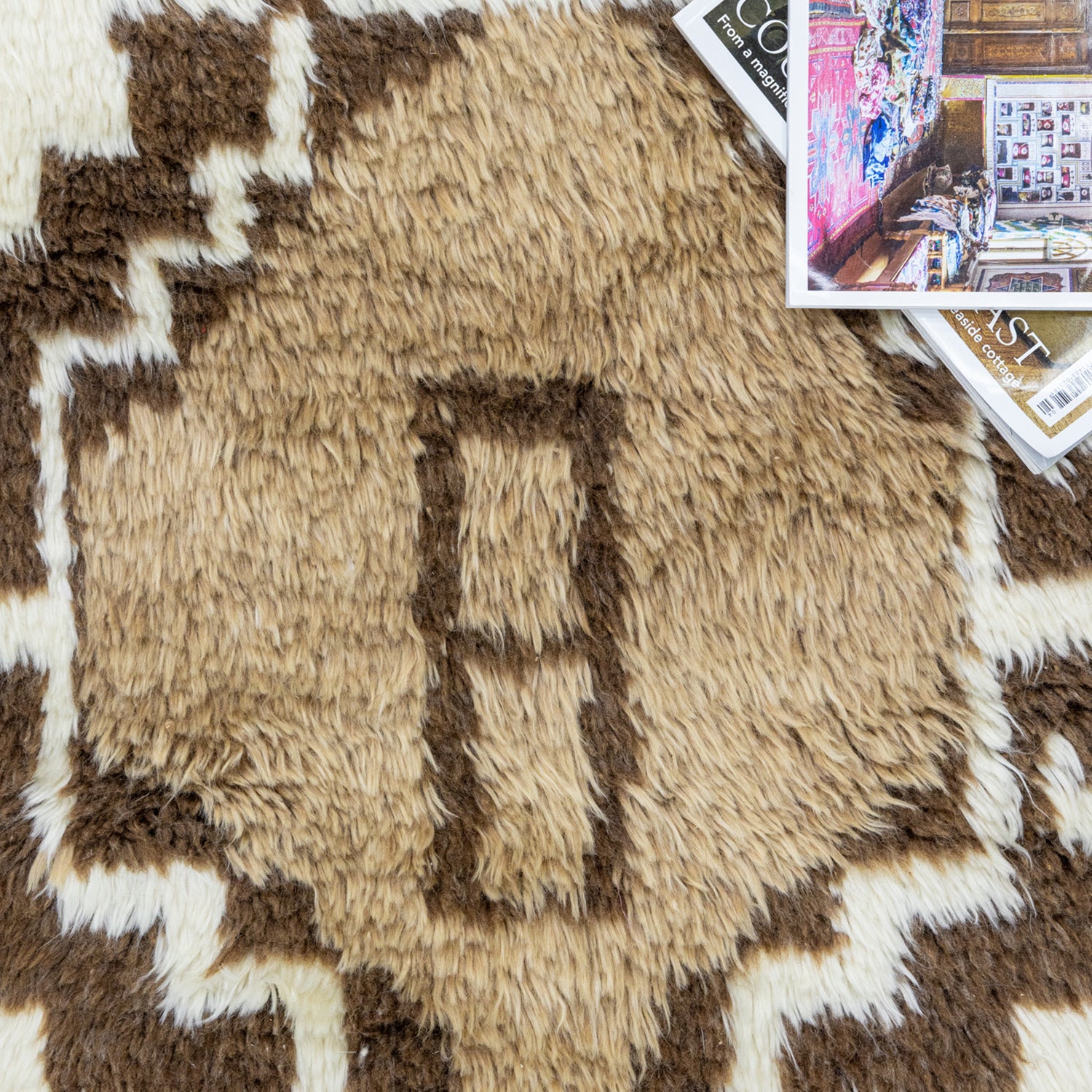 İfran Rustik Desenli El Dokuma Shaggy Halı 85x203 cm