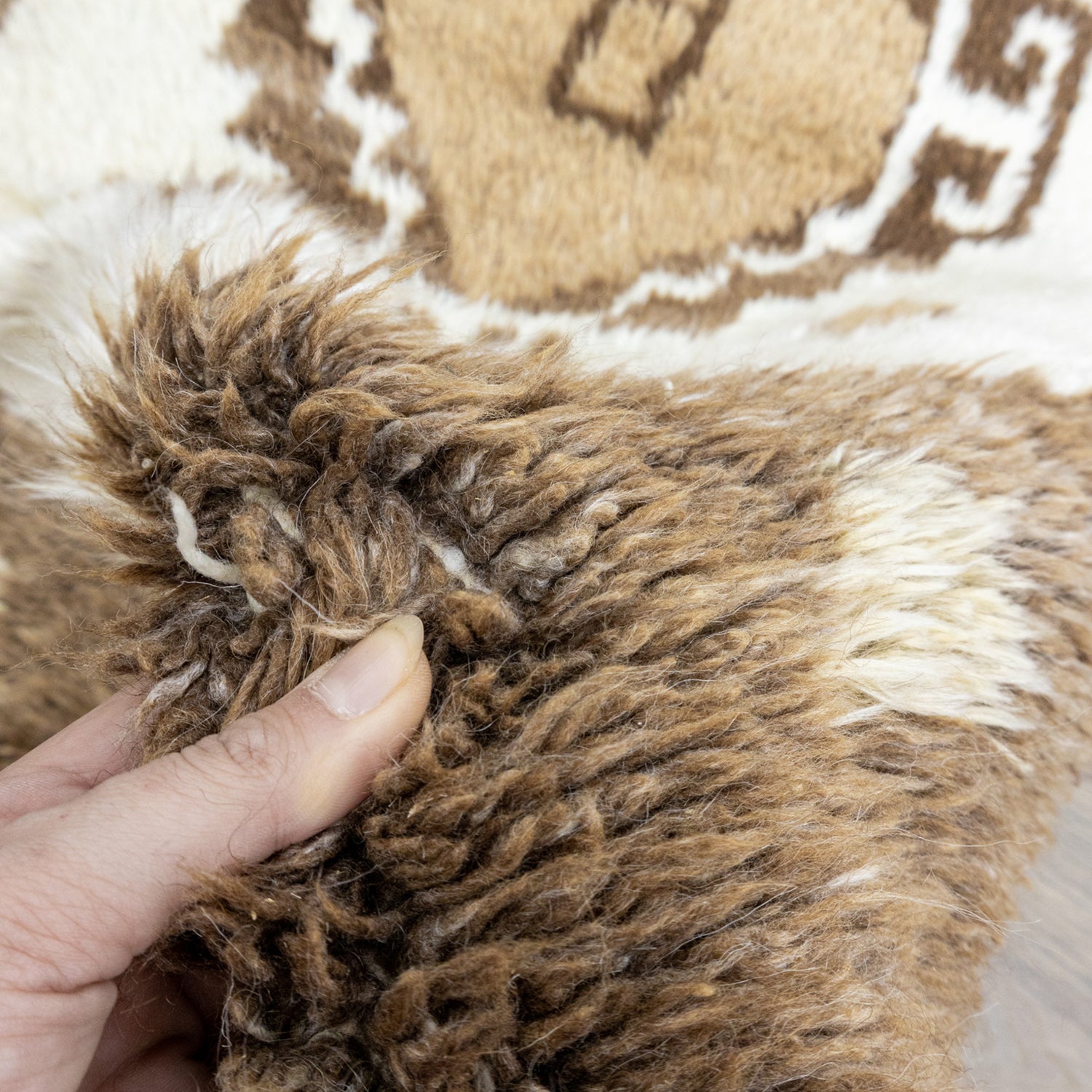 İfran Rustik Desenli El Dokuma Shaggy Halı 85x203 cm