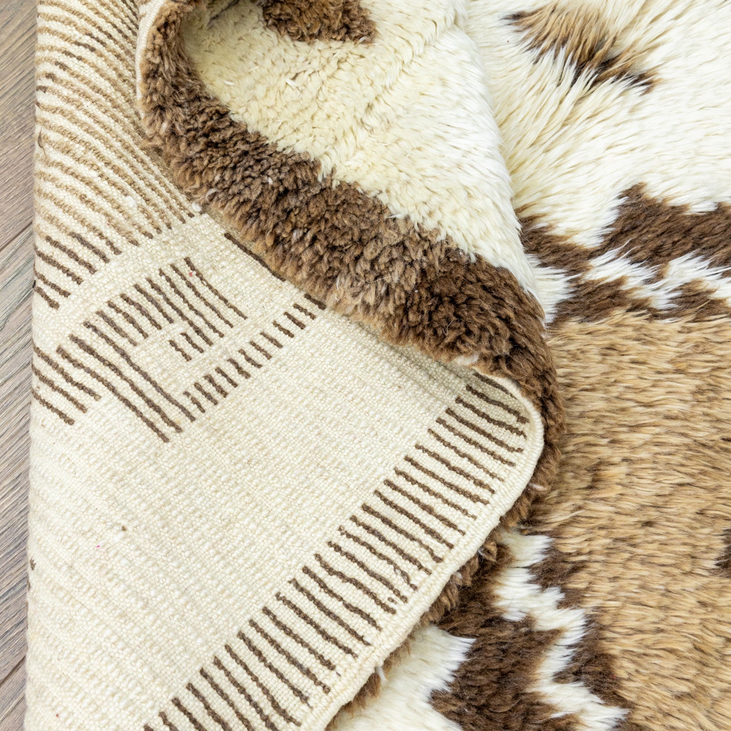 İfran Rustik Desenli El Dokuma Shaggy Halı 85x203 cm