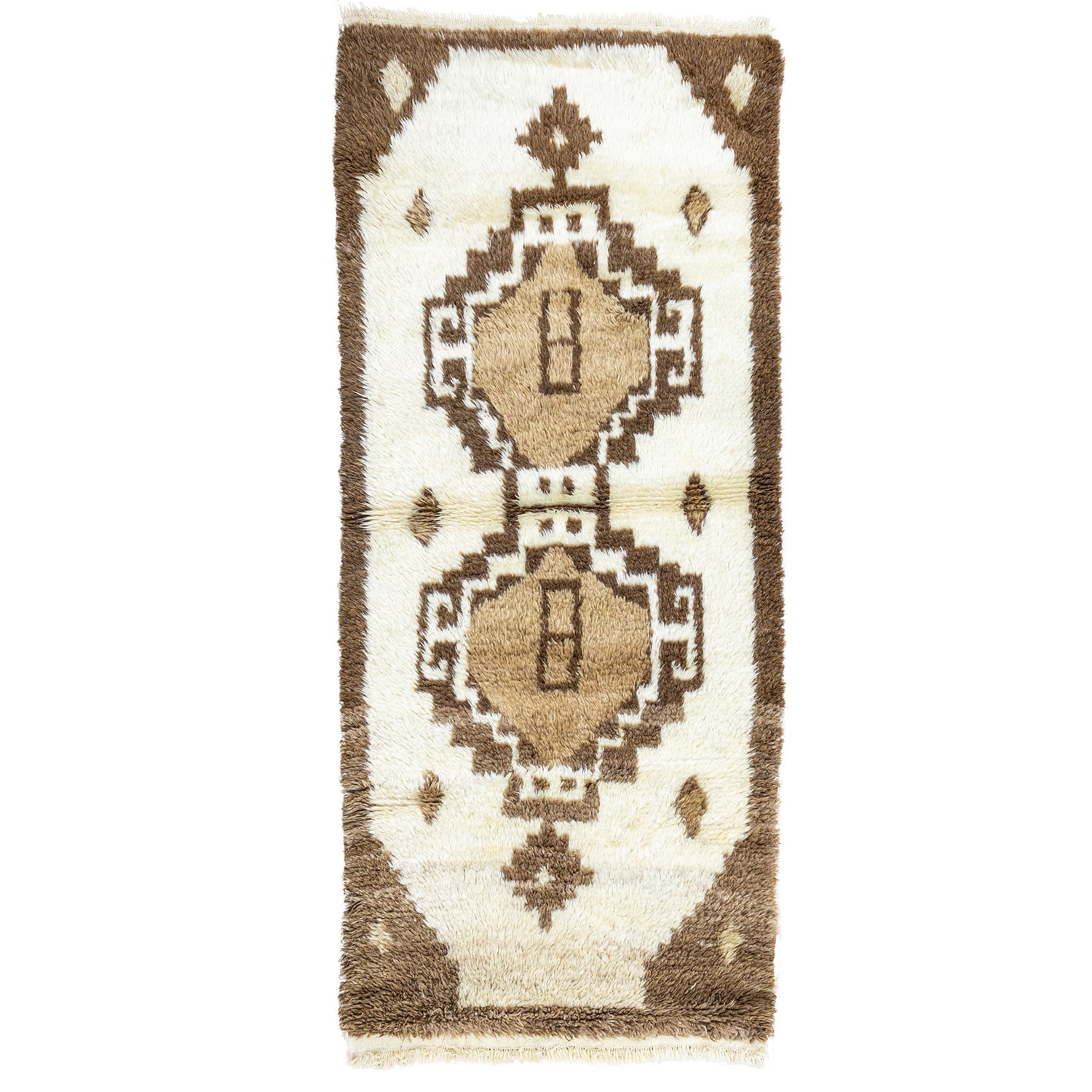 İfran Rustik Desenli El Dokuma Shaggy Halı 85x203 cm