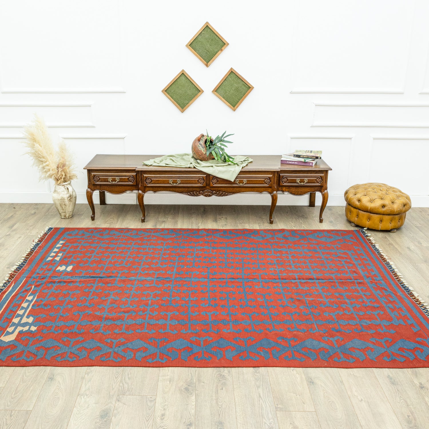 Ihlara El Dokuma Kırmızı Kilim 195x281 Cm