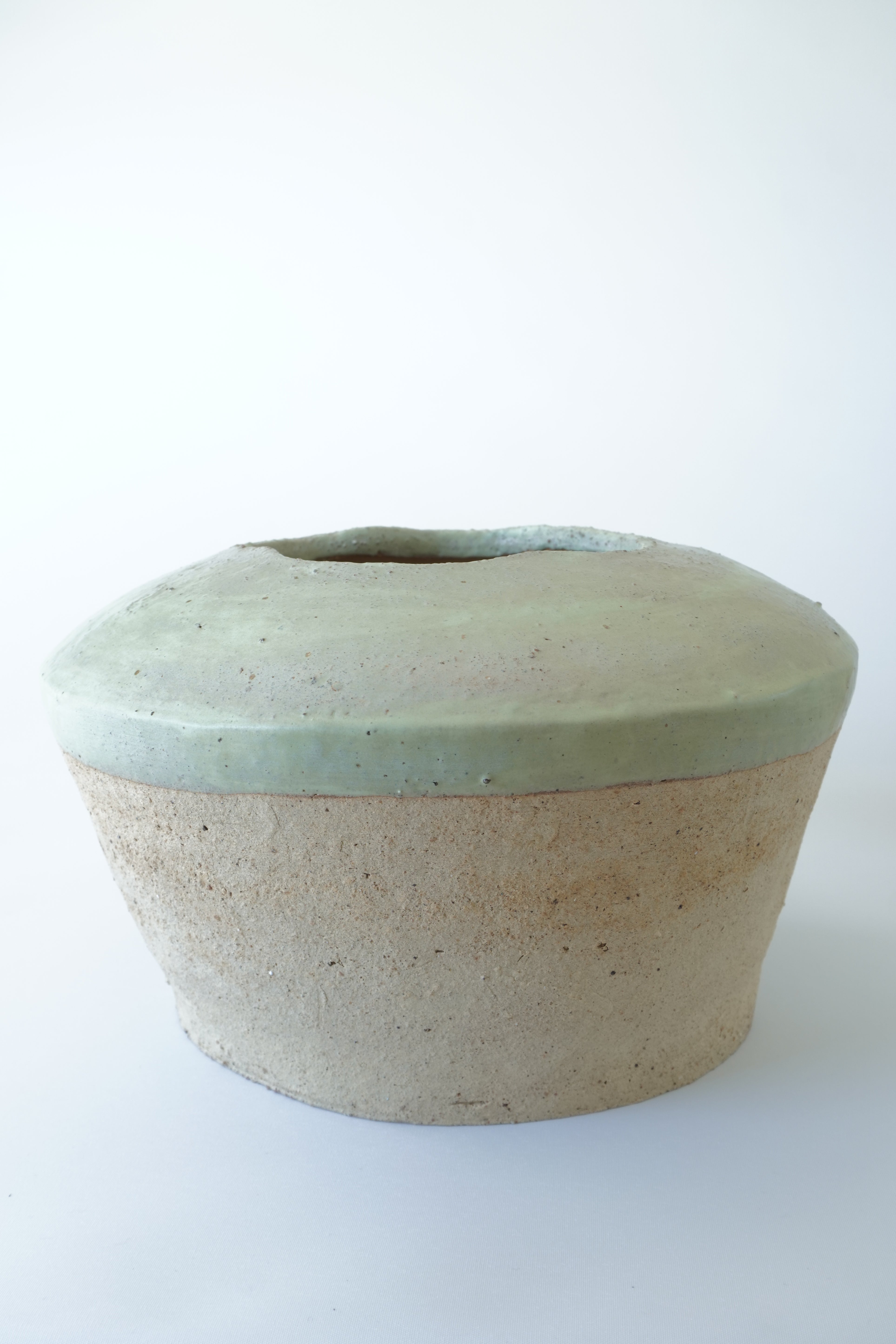 İki Tonlu Seramik Yeşil Detay Vazo