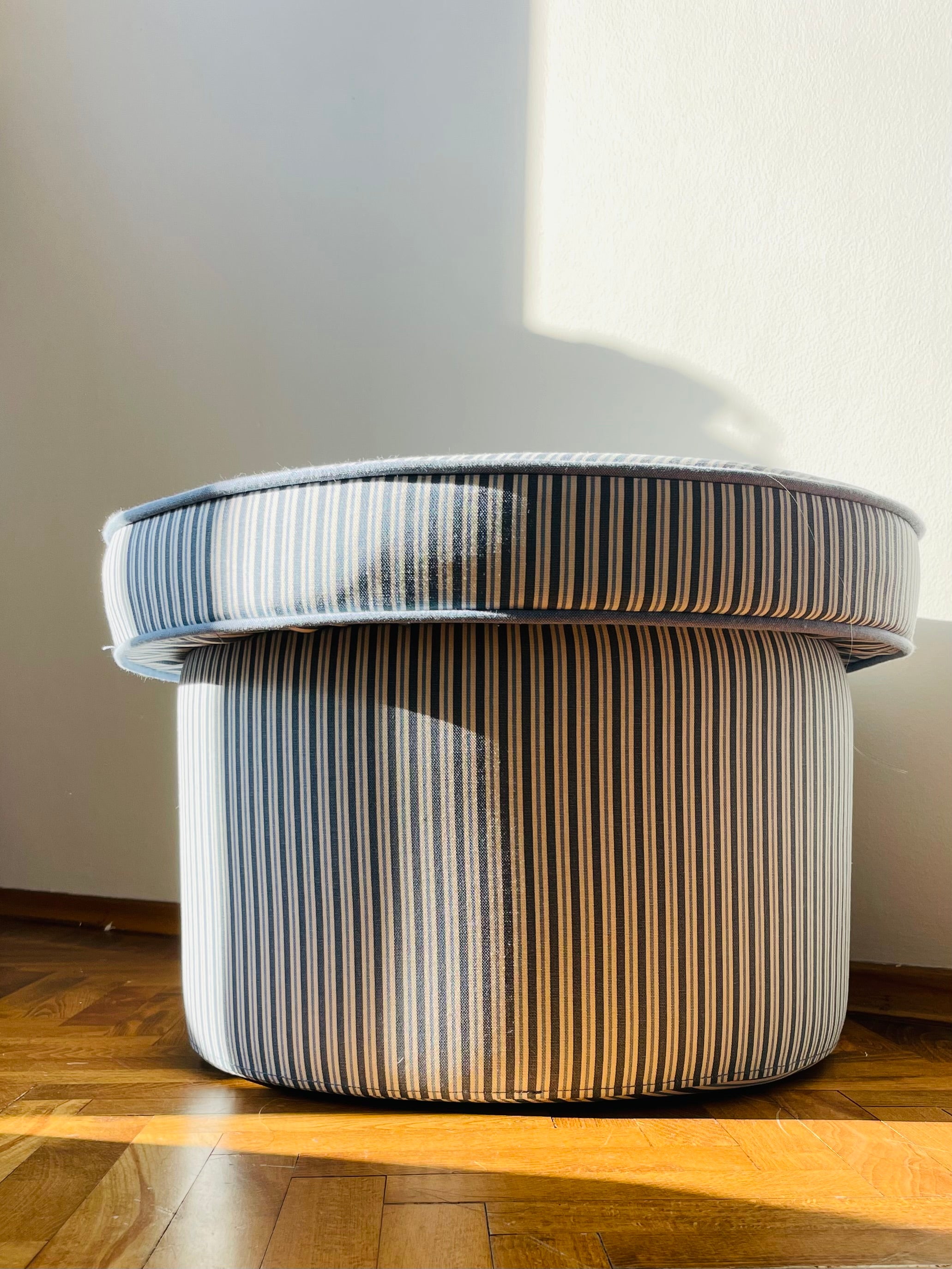 Gigi, 100% Cotton Striped Pouf