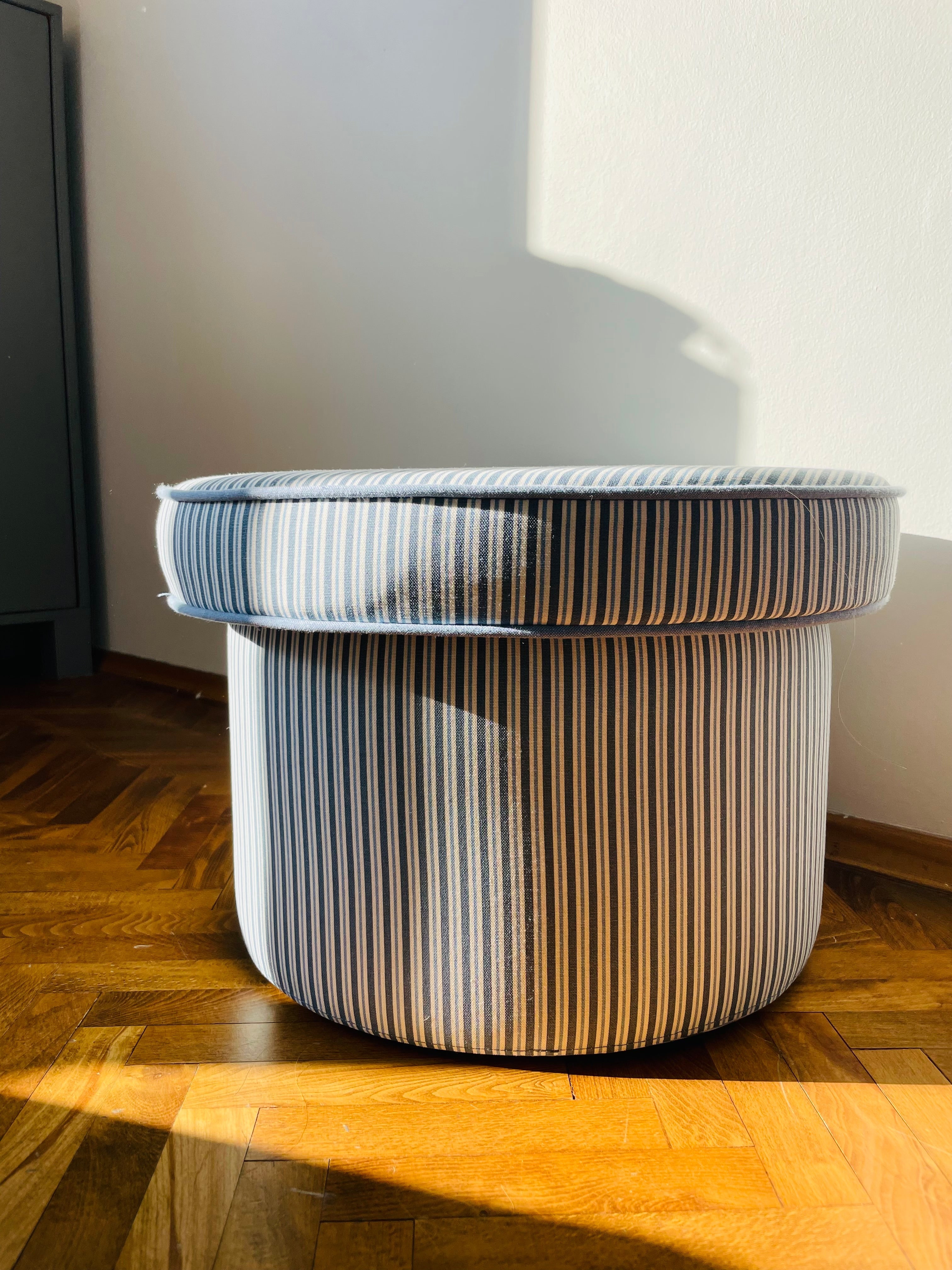 Gigi, 100% Cotton Striped Pouf