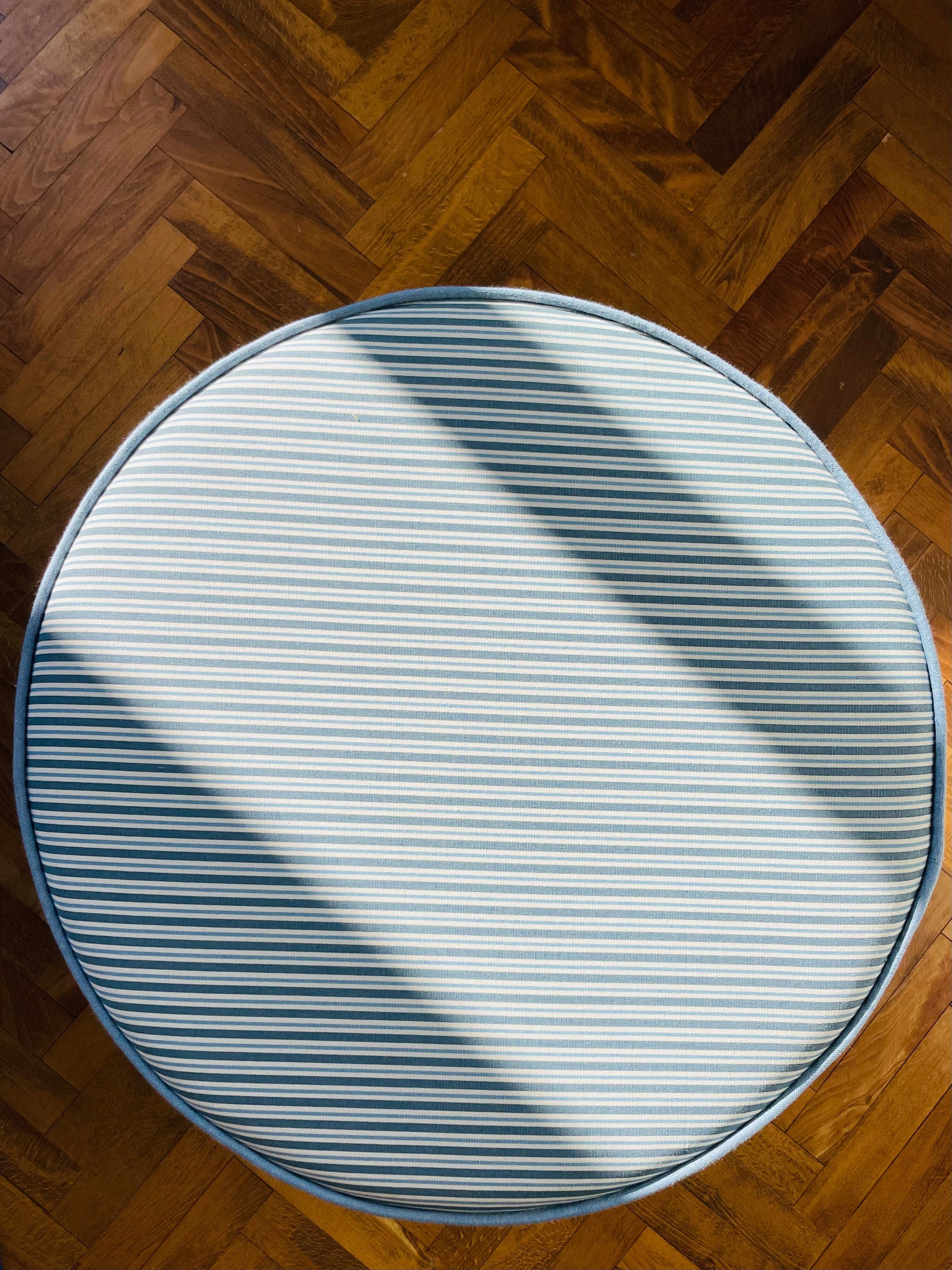 Gigi, 100% Cotton Striped Pouf
