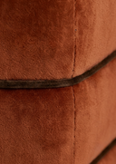 Balvaro Terracotta Kahverengi Kadife Biyeli Altıgen Puf