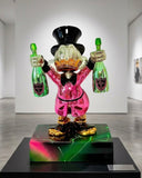 Varyemez Amca Scrooge McDuck Heykeli | Pembe Krom Şampanya Pop Art | Koleksiyon Figürü
