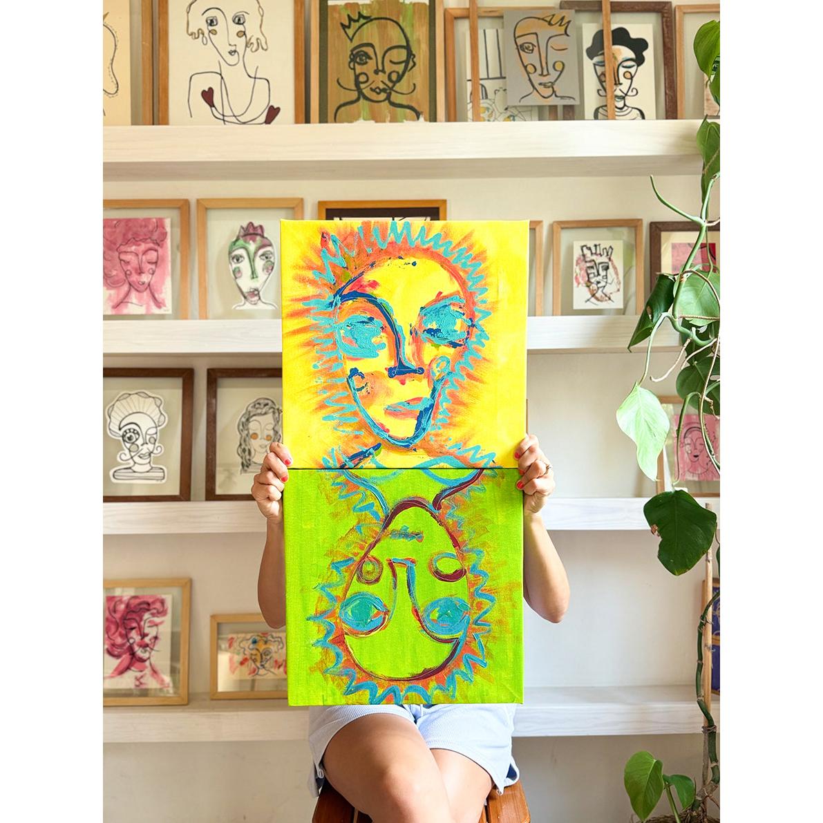 Kanvas Renkli Portre Serisi - 20