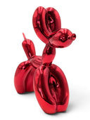 Kırmızı Krom Balon Köpek Heykeli – İkili Set
