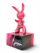 İkonik Balon Tavşan Heykeli | Pembe Krom Love Edition