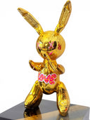 İkonik Balon Tavşan Heykeli | Gold Krom Love Edition