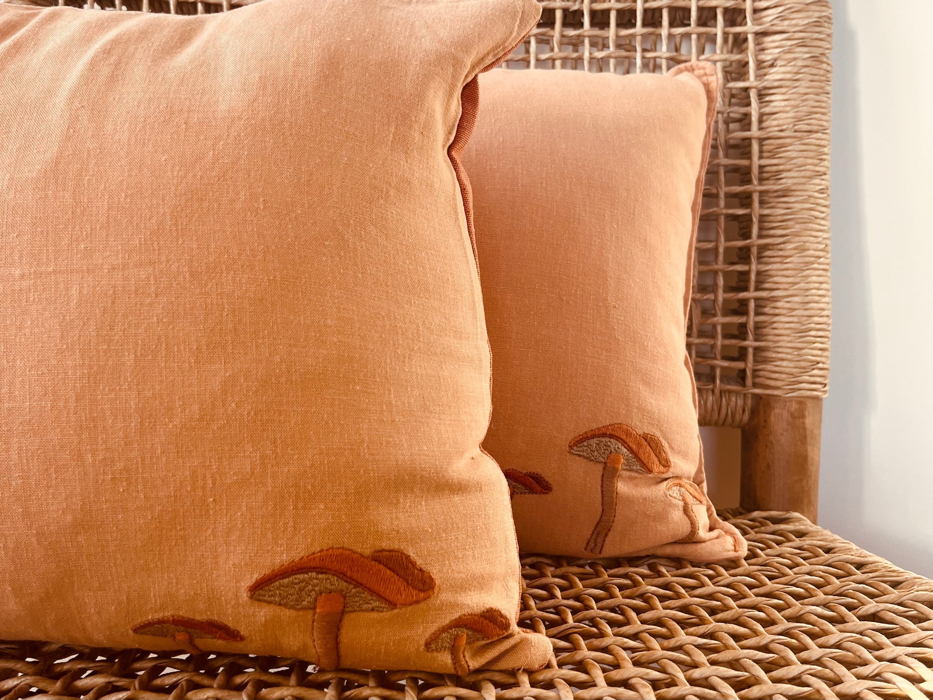 Mushroom, %100 Keten 2'Li Kırlent Kılıfı