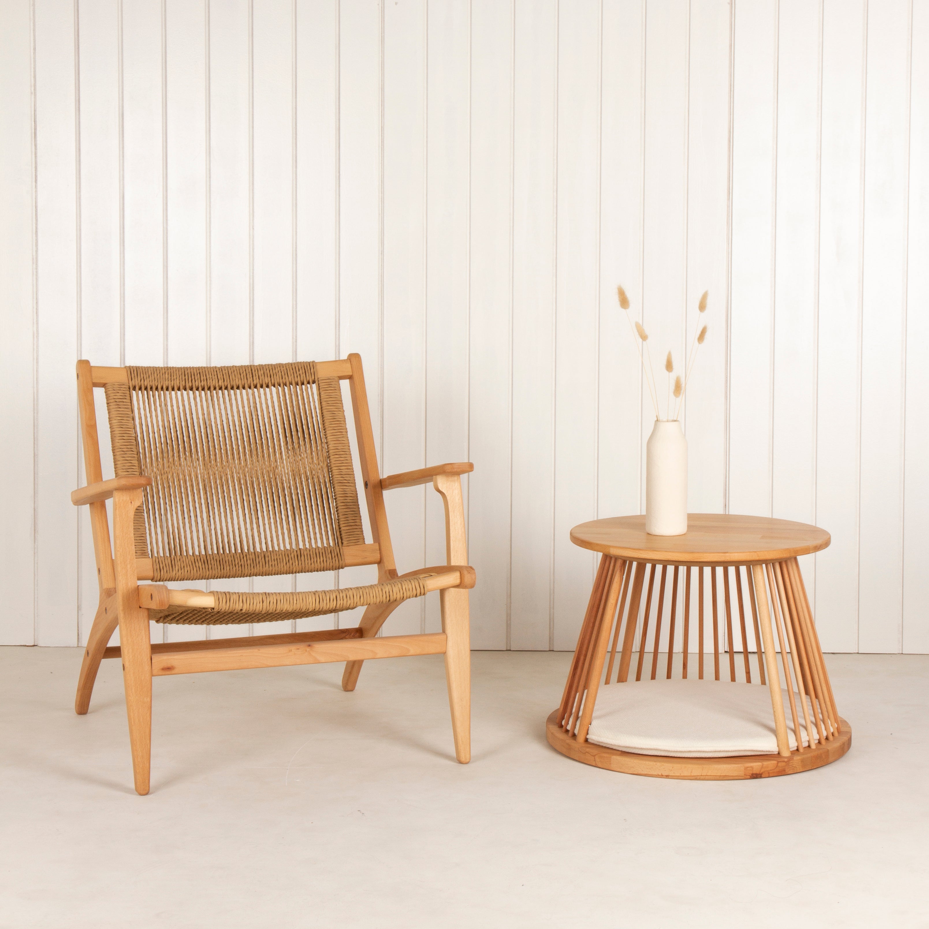 Pet Friendly Kayın Sehpa Krem