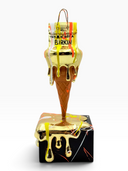 Melty Bag Heykeli | Gold Krom Dondurma Çanta Pop Art | Koleksiyon Figürü