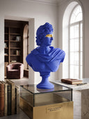 Apollo Heykeli | Marine Blue & Gold Detaylı Pop Art | Koleksiyon Figürü