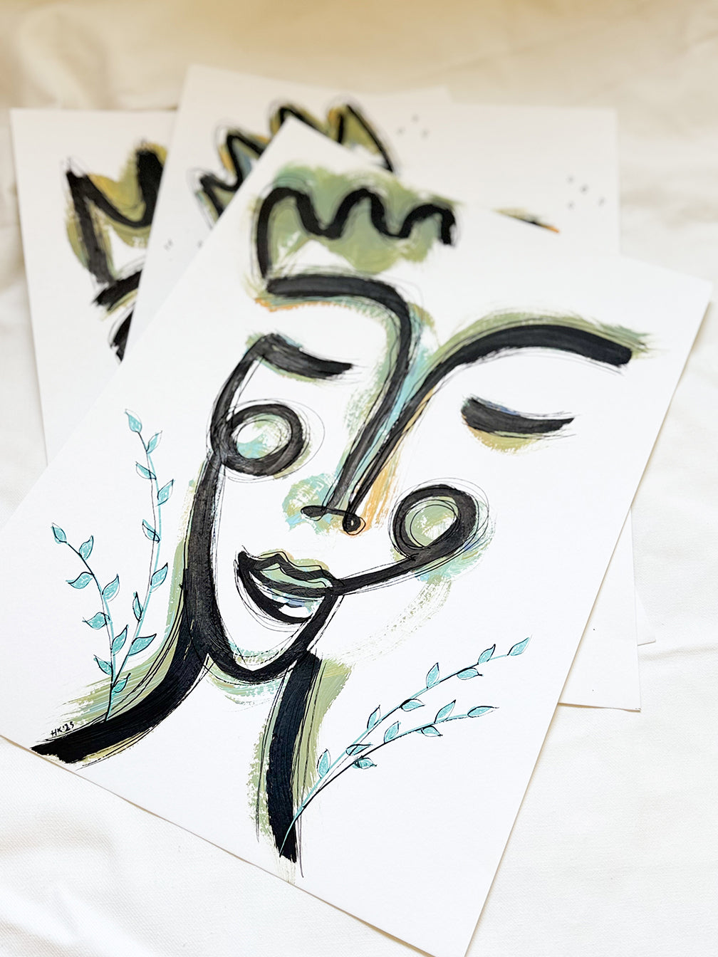 Painting Paper Linear Portrait Series – 16