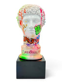 Hermes Büstü – Neon Graffiti Ve Gold Detaylı Özel Tasarım