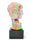 Hermes Büstü – Neon Graffiti Ve Gold Detaylı Özel Tasarım
