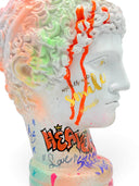 Hermes Büstü – Neon Graffiti Ve Gold Detaylı Özel Tasarım