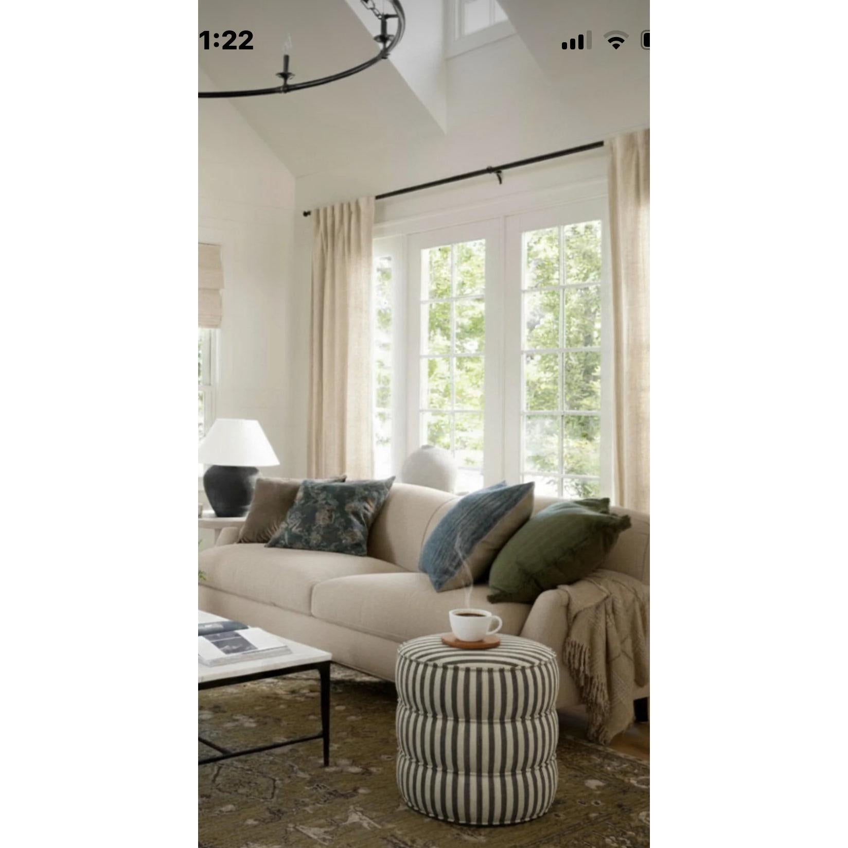 %100 Natural Pamuk  Çizgili Puf