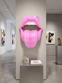 Juicy Lips Duvar Heykeli | Pembe Pop Art Dudak | Koleksiyon Figürü