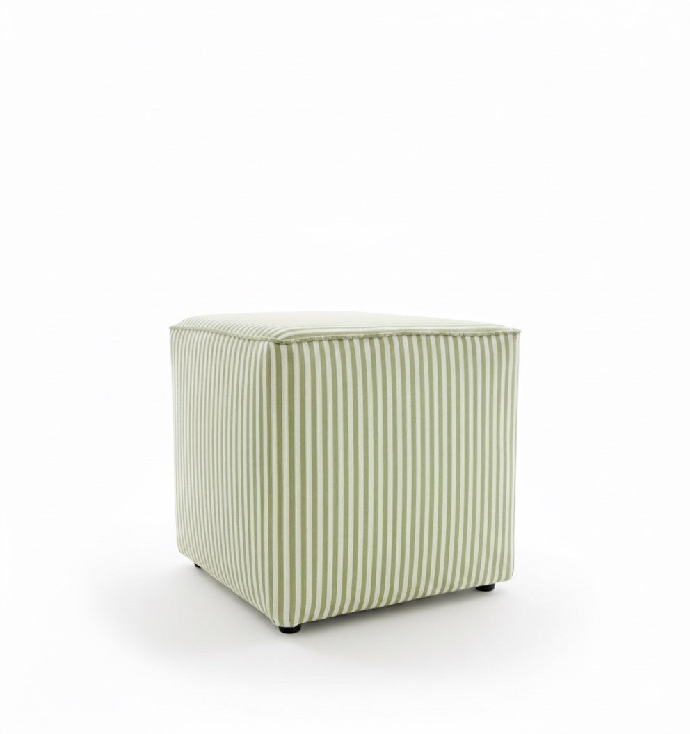 Stripe, %100 Pamuk Kare Puf/Yan Sehpa