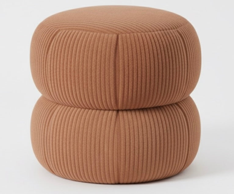 Ba'al Kadife Yuvarlak Puf/Tabure