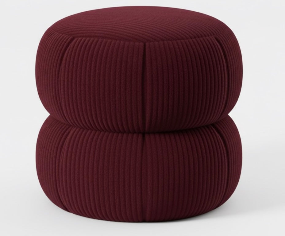 Ba'al Kadife Yuvarlak Puf/Tabure