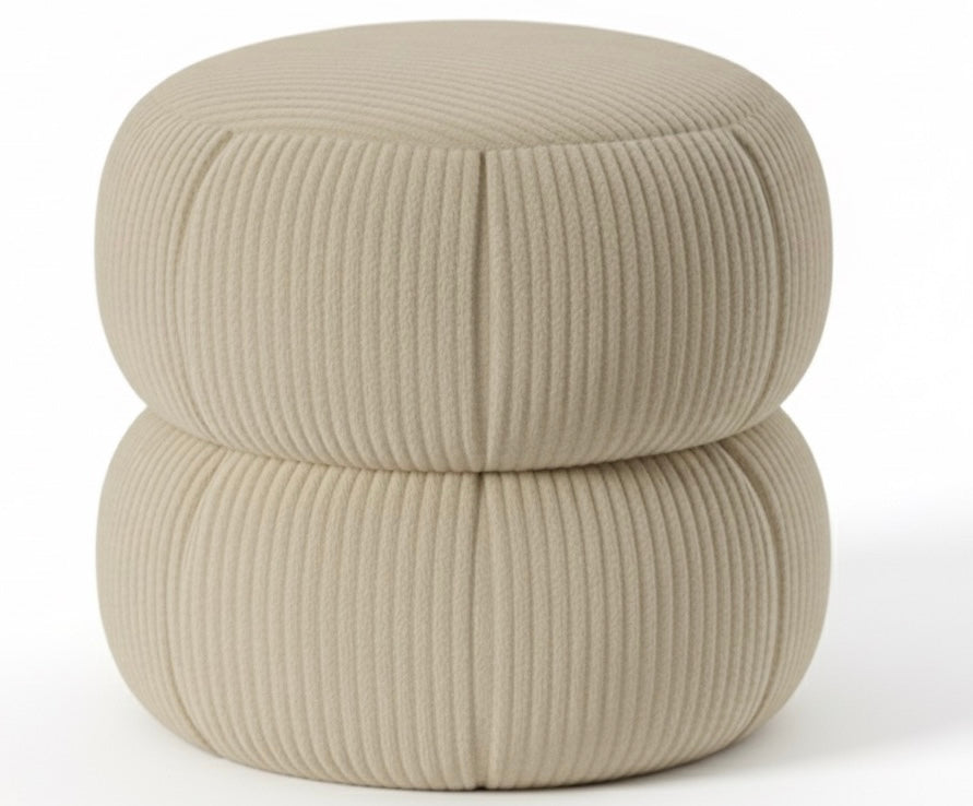 Ba'al Kadife Yuvarlak Puf/Tabure