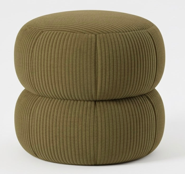 Ba'al Kadife Yuvarlak Puf/Tabure