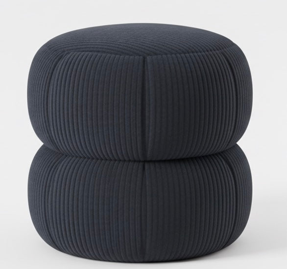 Ba'al Kadife Yuvarlak Puf/Tabure