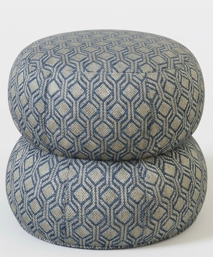 Ba'al Kadife Yuvarlak Puf/Tabure