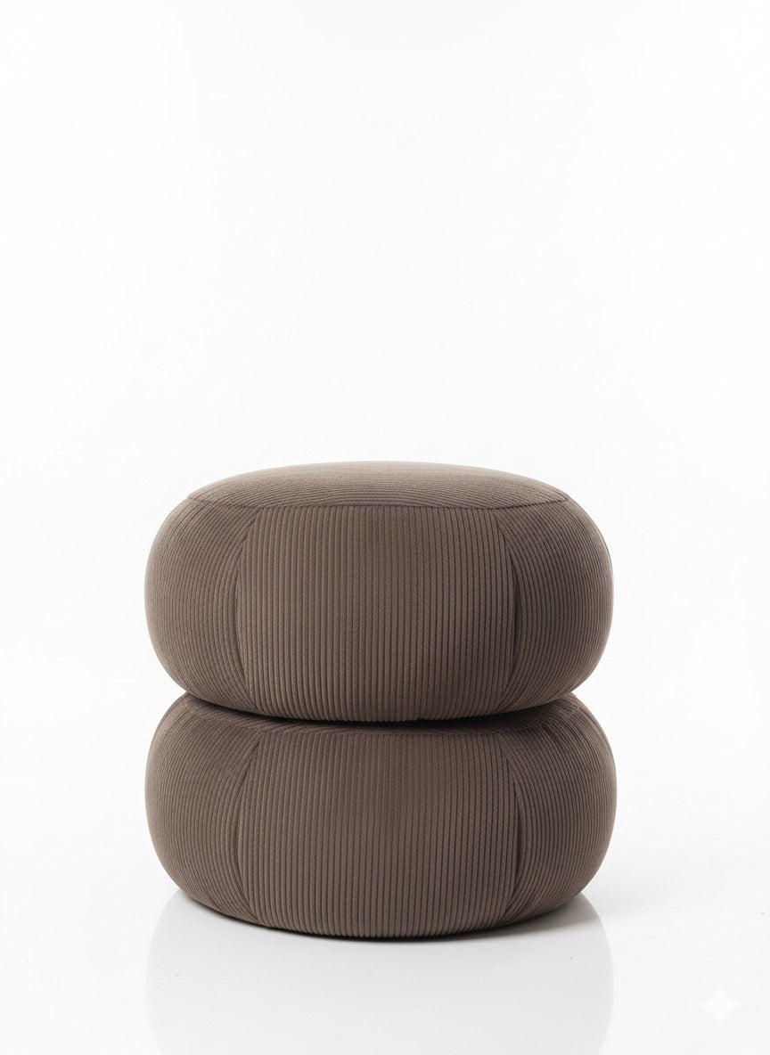 Ba'al Velvet Round Ottoman/Stool