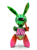 Balon Tavşan Heykeli | Yeşil Pembe Degrade Baby Graffiti Pop Art | Koleksiyon Figürü