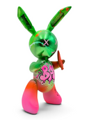 Balon Tavşan Heykeli | Yeşil Pembe Degrade Baby Graffiti Pop Art | Koleksiyon Figürü