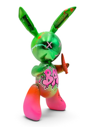 Balon Tavşan Heykeli | Yeşil Pembe Degrade Baby Graffiti Pop Art | Koleksiyon Figürü