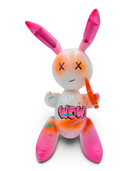 Pembe Beyaz Balon Tavşan Heykeli | Wow Graffiti Pop Art