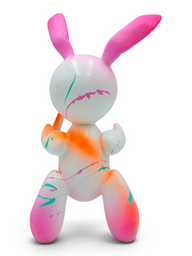 Pembe Beyaz Balon Tavşan Heykeli | Wow Graffiti Pop Art-Heykel-And Iconic Art Store-NowShopFun