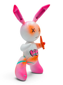 Pembe Beyaz Balon Tavşan Heykeli | Wow Graffiti Pop Art