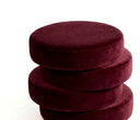 Monolith Bordo Yuvarlak Kadife Puf