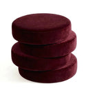 Monolith Bordo Yuvarlak Kadife Puf