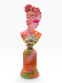 Venüs Heykeli | Pembe Geçişli LOVE Pop Art | Koleksiyon Figürü