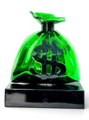 Money Bag Heykeli | Yeşil Krom Pop Art | Koleksiyon Figürü