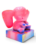 Oturan Fil Heykeli | Pembe Pop Art | Koleksiyon Figürü