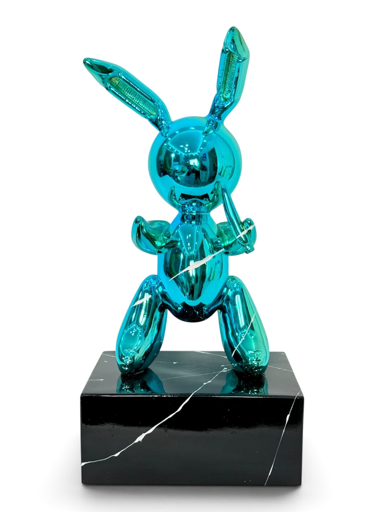 アート・デザイン・音楽 Plastic Toys hanlon Balon Tavşan | Mavi Krom Kaplama Pop Art Heykel - And Iconic Art