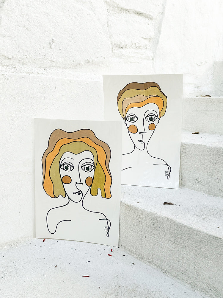 Painting Paper Linear Portrait Series – 07